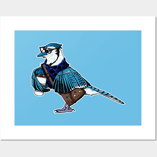 Hipster Blue Jay Wall Art by deancoledesign